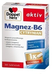 Doppelherz Aktiv Magnez-B6 Cytrynian, 30 tabletek