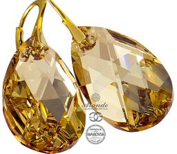 Kryształy Duże Kolczyki Golden Złote Srebro