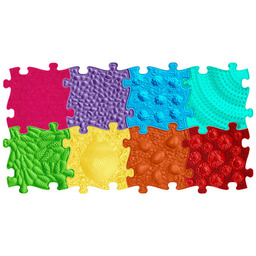 Mata podłogowa ortopedyczna, sensoryczna, 8 elementów, RAINBOW MFK-079