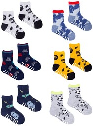 Skarpety Bawełniane Półfrotte Chłopięce Z Abs Kolorowe 6Pak