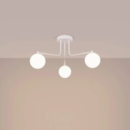 Sollux Sufitowa lampa potrójna ASTRAL biała SL.1659 szklana
