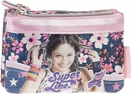 Soy Luna Superlike -Podwójna Kwadratowa Portmonetka, Liliowa, 13,5
