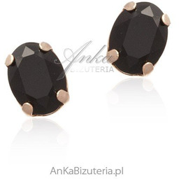 ankabizuteria.pl Kolczyki srebrne Swarovski pozłacane różowym złotem