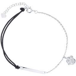 Bransoletka szczęścia celebrytka blaszka psia kocia łapka bawełna