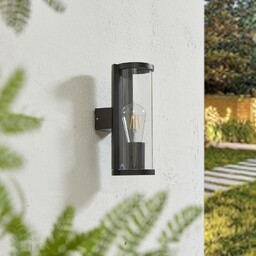 Kinkiet zewnętrzny Zanta Lucande, możliwość ściemniania, czarny, aluminium,