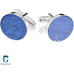 Srebrne spinki do mankietów z lapis lazuli SMK-003