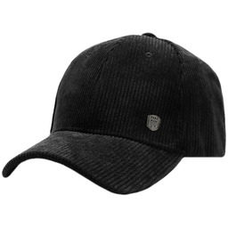 Czapka z Daszkiem, Czarna Sztruksowa, Jesienno-Zimowy -Pako Jeans