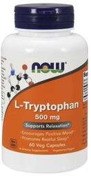 Suplement diety, NOW FOODS L-Tryptofan 500mg 60 vkaps