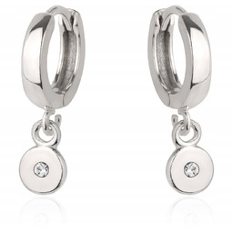 Kolczyki srebrne kółko kółeczko Swarovski srebr925