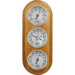 Barometr / higrometr / termometr wiszący srebrne zegary