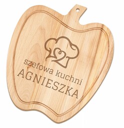 Deska drewniana do krojenia jabłko z grawerem
