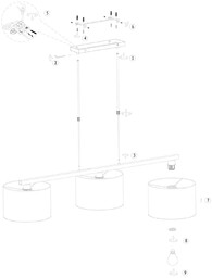 Steinhauer Lampa wisząca Stang, wiklina Natur, 3-punktowa