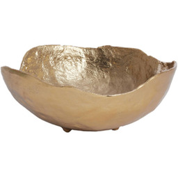 MISA okrągła o nieregularnych krawędziach, metlowa, złoty kolor,