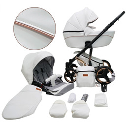 Wózek Dziecięcy Viva Kolor Biała Eco-Skóra