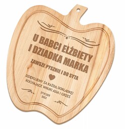 Deska drewniana do krojenia jabłko z grawerem