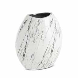 Eurofirany Wazon ceramiczny Sana 19x9x20 biały srebrny