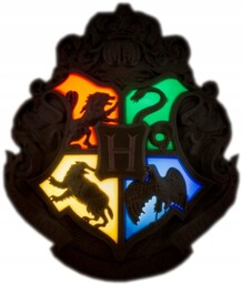 Lampka Harry Potter Herb Hogwartu z Różdżką duża