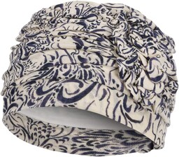 Turban Classic Lotus by Christine Headwear, niebiesko-beżowy, One