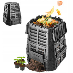 Kompostownik Modułowy Ogrodowy Mrozoodporny Całoroczny Mocny Czarny 740L