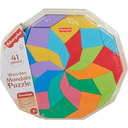 Fisher-Price Mandala drewniana układanka z klockami, geometryczny wzór,