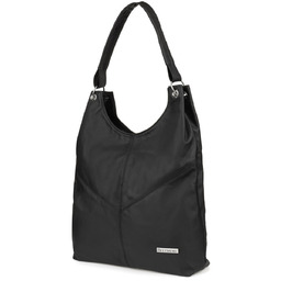 Czarna damska skórzana torebka worek na ramię Beltimore