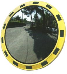 lustro okrągłe z żółto czarną ramą 60 cm