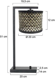Steinhauer Lampa stołowa Stang 3715ZW, czarny/natur wiklina