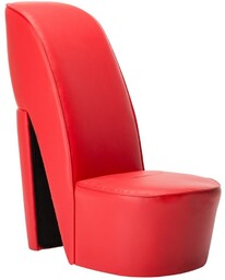 Fotel w kształcie buta na obcasie, czerwony, sztuczna