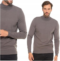 Elegancki SWETER MĘSKI Półgolf Klasyczny Ze Stójką Stylowy