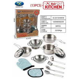 Zestaw Metalowych Garnków dla dzieci 3+ Przybory Kuchenne