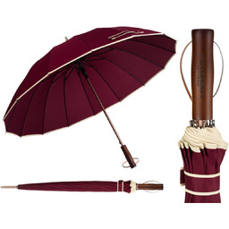 Duży elegancki bordowy parasol rządowy PETERSON długa parasolka