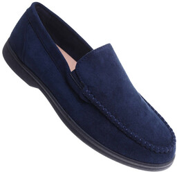 Buty męskie wsuwane granatowe mokasyny