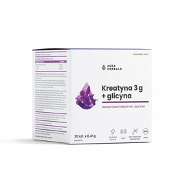 Kreatyna 3 g, monohydrat + glicyna, Aura Herbals,