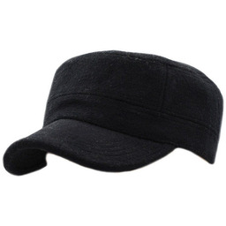 Czapka z Daszkiem, Czarna Jesienno-Zimowa, Patrolówka, z Gumką,