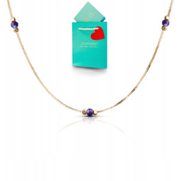 Naszyjnik z ametystem celebrytka z kamieniami naturalnymi choker