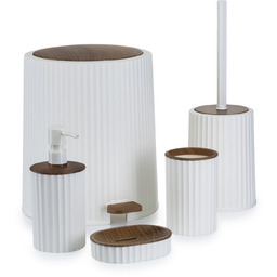 Zestaw łazienkowy 5 elementów Roza biały drewno komplet