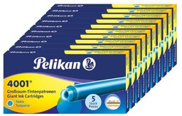 Naboje do pióra wiecznego długie 4001 turkus PELIKAN