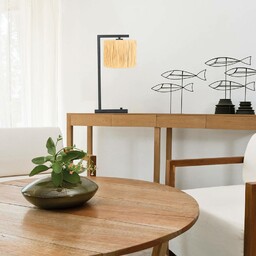 Steinhauer Lampa stołowa Stang 3716ZW, naturalna wiklina