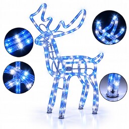 Renifer Led 110 cm z Ruchomą Głową Niebieski