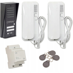 Domofon dwurodzinny Cyfral Cosmo R2 czarny panel ,