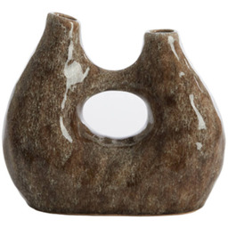 WAZON ceramiczny o wyjątkowym kształcie, brązowy kolor