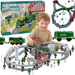 WOOPIE Nowoczesna Kolejka Elektryczna Tor XXL Lokomotywa Cargo