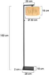 Steinhauer Lampa stojąca Stang, wiklina Natur
