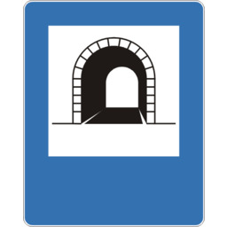 Znak drogowy informacyjny D-37 Tunel