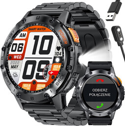 SMARTWATCH MĘSKI GRAVITY GT22-1 - AMOLED, DODATKOWY PASEK