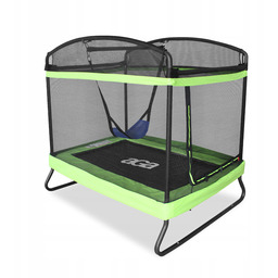 Trampolina ogrodowa Prostokątna 122x183 cm Aga Jasnozielona+siatka+huśtawka