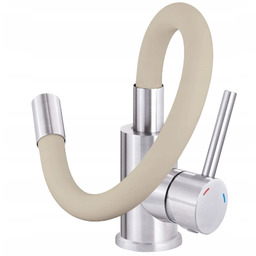 Deante Bateria Kuchenna giętą wylewką Luno Stal-beż Boc