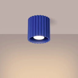 Sollux Sufitowa lampa tuba AURA SL.1809 ryflowana niebieska