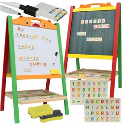 Tablica Dwustronna Magnetyczna Kredowa Dla Dzieci Alfabet Magnesy