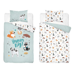 Detexpol Pościel bawełniana 90x120 Dream big psy pieski